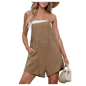 CUPSHE Women's Romper Cami Strap Shortalls Sleeveless Overall Front Pocket S‎